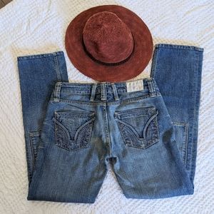 Taverniti So Tracy Jeans Straight Leg Low Rise Blue Size 28